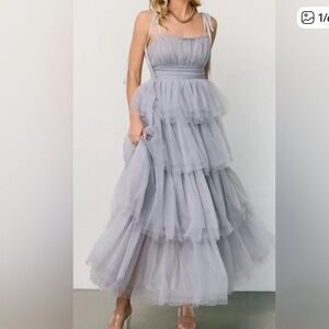 Baltic Born Lavender Tulle Tiered Maxi Dress